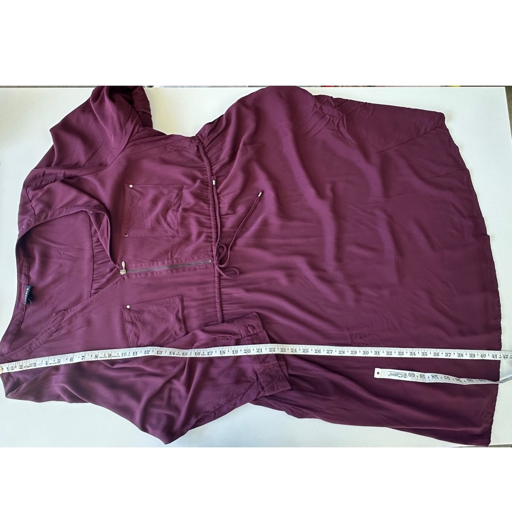 torrid Burgundy Midi Dress with Drawstring & Front Zipper - Picture 8 of 8